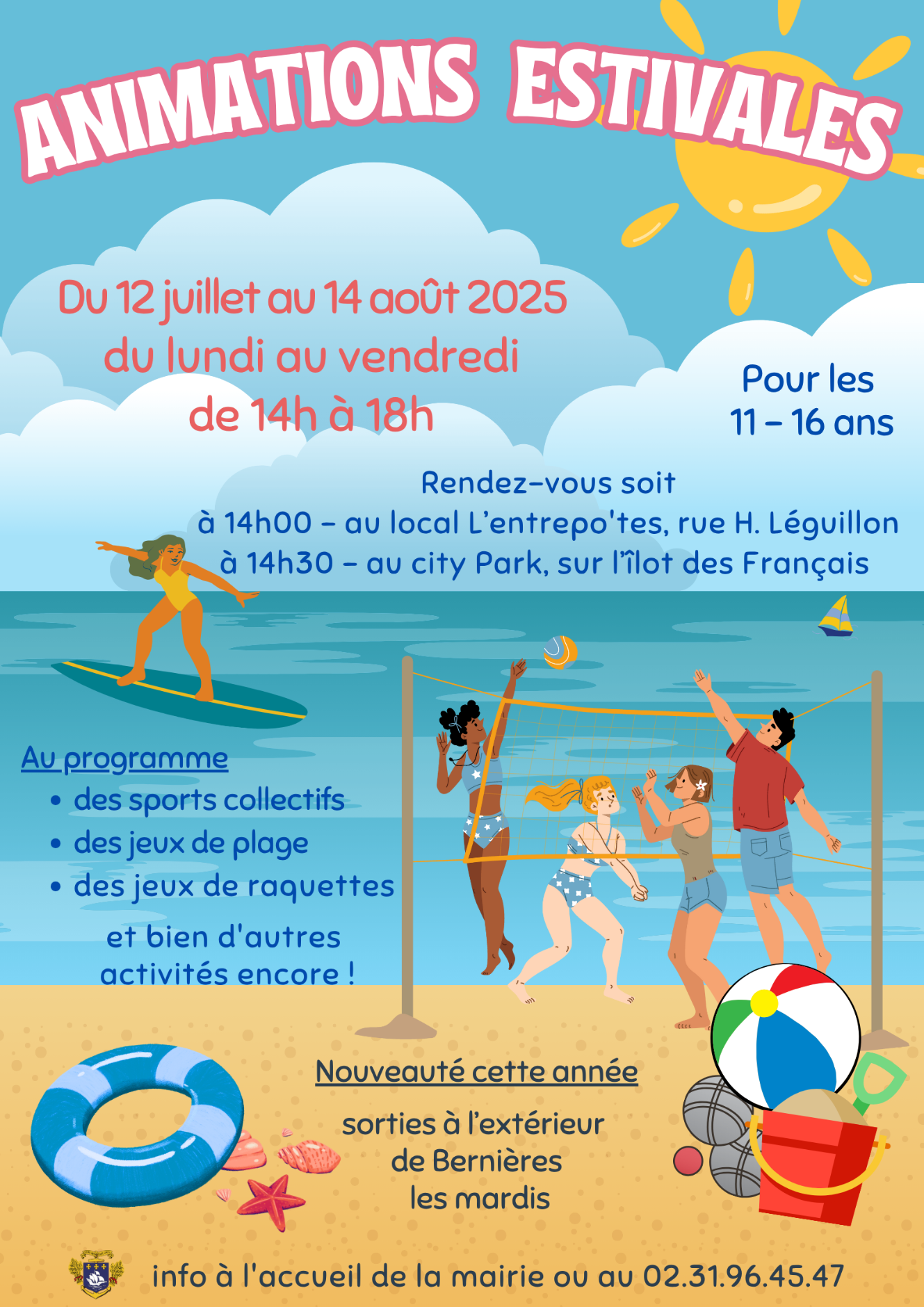 Activités estivales pour les enfants de 11 à 16 ans